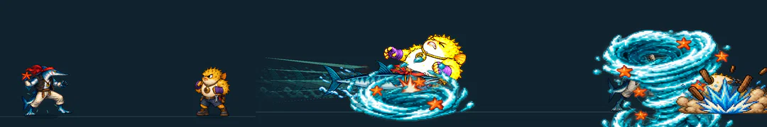 Three frames of TORPEDO, from the game's move list